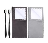 4pcs Kit de Nettoyage pour Bijoux en Argent, Comprenant 2 Brosses Ultra-Douces et 2 Chiffons de Polissage pour Nettoyer les Bagues et Chaînes en Argent Sterling or Sans Rayures