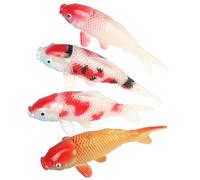 4pcs Koi Fish 4.33x1.6 Mini Artificiel Faux Poisson Statues, PVC réaliste décor Koi se déplacer Flottant des Figurines colorées flottantes Ornement pour Un Faux réservoir d'aquarium