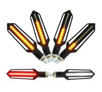 4pcs LED Moto Clignotant Lumière et DRL, 12V Lampe Clignotant d'arrêt/Feu de circulation DRL，2pcs avant 2pcs arrière (4pcs 24 leds Moto DRL+ Clignotants)