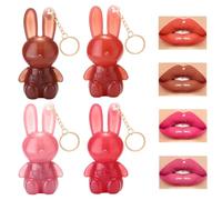 4Pcs Lèvres Hydratants Lapin Mignon Gloss Hydratants Bunny Gloss à Lèvres Rabbit G-loss Coréen Hydratante Riche Une Pigmentation Intense Elle Laisse Lèvre Hydratées Pour Maquillage Captivant