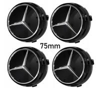 4pcs Logo 75MM Noir Origine Haute Centre De Roue Jante Cache Moyeu Emblème Pour Mercedes Benz Label