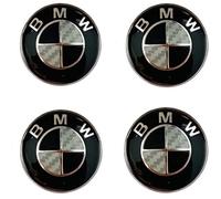 4pcs Logo Bmw 56mm Centre De Roue Cache Moyeu Jante Emblème noir carbone jantes Insigne - Accessoire auto