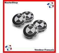 4pcs Logo Bmw 68mm Centre De Roue Cache Moyeu Jante Emblème noir blanc jantes Insigne - Mastershop - FR