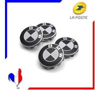 4pcs Logo Bmw 68mm noir et blanc Centre De Roue Cache Moyeu Jante Emblème