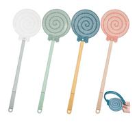 4pcs Lollipop Shape Plastic Fly Swatter, Longue poignée Swatter pour Une Utilisation extérieure intérieure