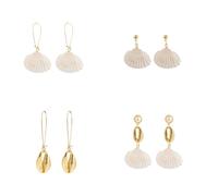 4PCS longue perle boucles d'oreilles pour les femmes 925 argent sterling perle Shell Dangle boucles d'oreilles hypoallergénique élégant mariage perle gland boucles d'oreilles pour la mariée cadeau de