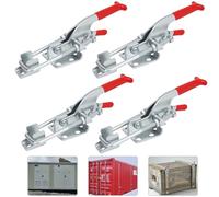 4Pcs Loquet à Bascule en Métal,Loquets à Bascule Réglables,Capacité de Charge Jusqu'à 350kg/770lbs,Fermeture à Levier Fermetures à Cliquet en Acier Inoxydable Pour Boites Armoire Tiroir Porte Fenetre