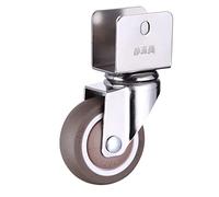 4Pcs/Lot 1.5" 2'' Ball Bearing Universal TPE Castor Caster Wheels Splint U Mount 20 22 25mm Brake Bed Trolly Chair(No Brake,2inch Panel20mm)