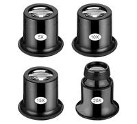 4pcs loupe bijoutier loupe portable portable 5X/10X/15X/20X dôme monoculaire optique lentille lup pour pierres précieuses timbres diamant lecture magazines