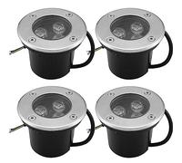 4PCS Lumière Jardin Enterré - Spot Encastrable LED Exterieur, 3W Spot Led Extérieur Encastrable, IP67 Imperméable Spot Encastrable Terrasse Rond 270 Lumen Lampe D'éclairage, Pour Jardin Chemin(White L