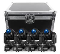 4PCS Lumières de Scène avec 1 Flight Case, Lyre LED RGBW Beam Pattern dmx512 DJ Lumières de soirée par la Voix Pour Disco KTV Party