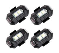 4pcs Lumières Stroboscopiques pour Drone, LED Aircraft Strobe Lights Anti-collision 7 Couleurs, Lumière Flash de Signal de Charge USB, Lumières d'avertissement de Nuit pour Avions RC Cars Motos