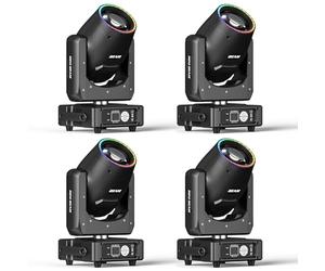4PCS Lyre LED 230W 7R Beam Lampe de scène Moving Head 13 couleurs 14 Gobos Jeu de Lumiere pour Disco Club Bar Mariage Noël Projecteurs Lumineux