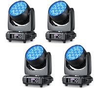 4pcs Lyre LED DJ Lumière Scène 19x15W DMX Zoom Beam Wash rgbw pour la Fête Live Show Disco Concert Mariage Événement de Noël Allemagne en Stock