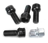 4pcs M14*1.5mm Ecrou Antivol Wheel Bolt Lock Set,Car Tyre Lock Screws with Key ,Black Boulon Antivol Roue Voiture for Au-di ,Go-lf,Bo-ra, Go-lf, Je-tta, Mago-tan, Bee-tle et Pa-ssat