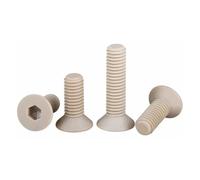4pcs M3×8mm Matériel de PEEK Vis hexagonale intérieure à tête plate, Vis d'isolation en plastique résistant à haute température et à la corrosion