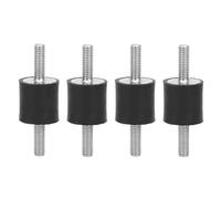 4pcs M6 Anti-Vibration En Caoutchouc Isolateur Supports avec 2 Goujons Filetés Amortisseur Double Extrémités Vis Amortissement De La Vibration Supports Silent Block Damper Bobine(VV20*20 M6*18)