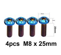 4pcs M8x25mm Blue Boulons De Disque De Frein De Moto M8, Rotor, Vis, Document De Placage, Tête À Douille Hexagonale Pour Honda Yamaha Kawasaki Suzuki ""Nipseyteko