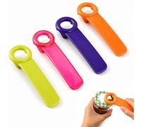 4PCS Manuel Ouvreur de Bocaux et Boîtes, Ouvreur de Couvercles Sans Effort, Ouvre Boîte de Conserve à Levier, Accessoire Cuisine Multi Usage 4 Couleurs Rose Orange Vert Violet