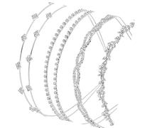 4pcs Mariage Paillettes Bandeaux En Argent De Cheveux Accessoires De Cheveux Postippe Pour Mariée