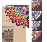 4PCS Marque-Page d'angle 5D Diamant Peinture Signets Fait à La Main Diamant Art Signets Bricolage pour Bureau à Domicile École Débutant Adultes Enfants Lecture Artisanat Kit Cadeaux
