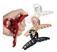 4PCS Mat Silicone Barettes Cheveux Femme, 13 * 4,8 * 5cm Antidérapant Résistant Aux Chutes Pince Cheveux, À Un Usage Quotidien, Répondant À Différents Besoins En Matière De Volume De Coiffage Des