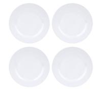 4pcs Melamine Dinner Plates Set, 9 Inch Round Plates, White Lightweight Dishware for Meals Appetizers Dessert Salad Fruit, Break Plates for Indoor Outdoor
