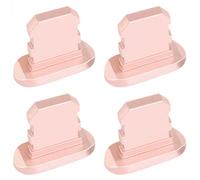 4pcs Métal Bouchon Anti-Poussière Pour Iphone 14 13 12 Pro Max Protection Port De Charge Anti-Poussière Pour Apple X Xs Xr 8 7 Plus Ipad - Type Rose Gold-4pcs