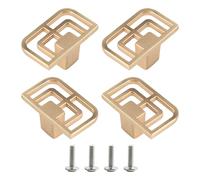 4Pcs Metal Cabinet Knob Wardrobe Pulls Simple Square Drawer Furniture Decorative Handle Hardware Handles and for Dressers Modern