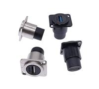 4pcs Metal Female To Female USB 2.0 3.0 Connector Panel Mounting USB Socket Black(Black,2.0)