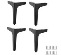 4pcs Metal Sofa Jame, table de table en fer fin, pieds de meubles triangulaires, pied de meuble bricolage, pour armoire, armoire télévisée, canapé, ottoman, armoire, avec vis (17 cm (6,7 pouces),