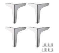 4pcs Metal Sofa Jame, table de table en fer fin, pieds de meubles triangulaires, pied de meuble bricolage, pour armoire, armoire télévisée, canapé, ottoman, placard, avec vis (10 cm (3,9 pouces),