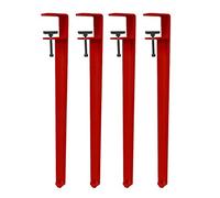 4Pcs Metal Table Clamp Legs,Adjustable Coffee Table Legs,F-Shape Dining Desk Foot,Iron Workbench Support Legs,DIY Bar Legs,No Punching Design,with Adjustable Feet (40cm(16in),Red)