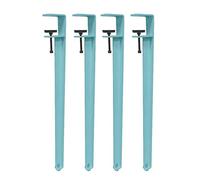 4Pcs Metal Table Clamp Legs,Adjustable Coffee Table Legs,F-Shape Dining Desk Foot,Iron Workbench Support Legs,DIY Bar Legs,No Punching Design,with Adjustable Feet (40cm(16in),Cyan)