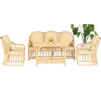 4pcs Meuble de jardin moderne Canapé Fauteuil Table basse Véranda Canapé Lux Nouveau