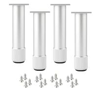 4pcs meubles de meubles, pied de meuble en alliage en aluminium, jambes en métal diy réglables, hauteur réglable 0-10 mm pieds de table, pour armoires de télévision, armoires de salle de bain, tables