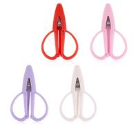 4pcs Mini Ciseaux avec Couvercle, 6,4x4,3cm Petit Pointu Ciseaux Tout Usage Tout Petit Couture Outil pour Voyage DIY Artisanat Broderie Fil Coupé (Rouge, Rose, Violet, Blanc)