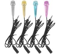 4pcs Mini Wired Microphone: Karaoke Mic for Mobile Phone Singing Streaming Video Recording Live Streaming Recording - Phone Mic for Women Men Music Lo
