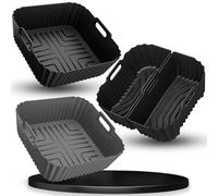 4Pcs Moule Silicone Air Fryer 4,5L-8L, Accessoire Air Fryer pour Moulinex, Russell Hobbs, Ninja, COSORI, Philips, Réutilisable Doublures Silicone pour Friteuse Air, Micro-ondes, Four