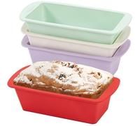 4pcs moules à cake - Silicone alimentaire antiadhésif avec poignées - pour four air fryer et congélateur - 19x9.5x5.5cm