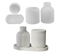 4pcs / moules de résine en vase set Facile à libérer des moules de bougeoir en silicone et des à plateau pour la fabrication vase bricolage, la décoration la maison, les cadeaux faits