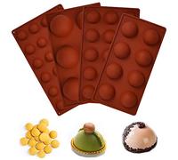 4pcs Moules en Silicone Sans BPA,Moules en Silicone pour Boules de Cuisson, 4 Tailles,Outil de Cuisson de Moules en Silicone au Chocolat, Idéal pour Chocolat,Gâteau,Gelée,Pudding,Muffin,Savon
