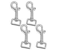 4PCS Mousqueton Anneau Carré Boucle pour Animaux de Compagnie à Tête Unique, Boucle Pivotante à Crochet à Ressort en Acier Inoxydable, Rotation à 360 ° Antirouille Résistant à la (L59mm)