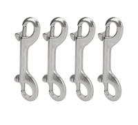 4pcs Mousquetons à Double Extrémité, Mousquetons à Double Déclenchement en 316 Acier Inoxydable, Clips à Chaîne en Forme de B pour Plongée Porte Clés Seau Alimentation Harnais (115 mm)