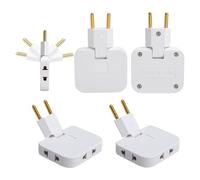 4PCS Multiprise Plate Derriere Meuble Pivotante 180° Adaptateur Prise Plate avec 3 Ports Adaptateur de Prise Gain de Place Multiprise Murale avec Adaptateur EU-US pour Un Usage Domestique Les Voyages