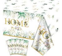 4Pcs Nappe Home Sweet Home - Décorations de pendaison de crémaillère Couverture de table, Nappes pour la décoration de maisons neuves, pour réchauffer la maison, pour les fêtes de mariage, 130x220cm