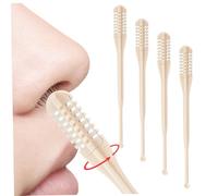 4Pcs Nasal Hair Cutter, 2 in 1 360 Degree Rotating Nose Hair Trimmer with Ear Picker, Double Sided Manual Nasal Beauty Tool for Women Men