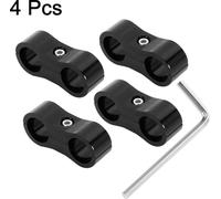 4pcs Noir AN6 14mm Tuyau Séparateur Agrafe Adaptateur avec Clé pour Voiture