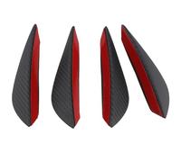 4pcs Noir Fibre De Carbone Voiture Spoiler Canards Pare-Chocs Avant Lèvre Séparateur Fin Air Auto Carrosserie Kit Valence Menton Accessoire Kit Carrosserie Séparateur Spoiler
