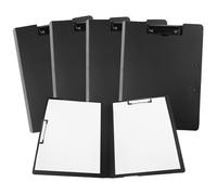 4Pcs Noir Porte Bloc A4 - Planche à Pince Avec Couvercle, Plastique Anti Rouille Porte Bloc A4 Avec Doubles Clips Pince Pour Orders, Les Restaurants, Les Bars, Maison